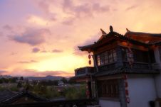 Sunglow Of Lijiang Town Stock Photo