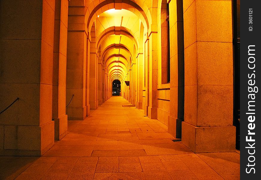 Classic Corridor At The Night
