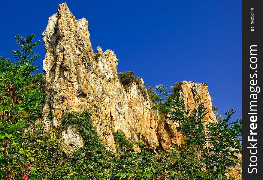 House of stone on the rock from Macedonia. House of stone on the rock from Macedonia