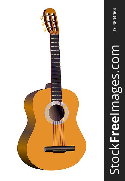 A vector illustration of an acoustic guitar. A vector illustration of an acoustic guitar