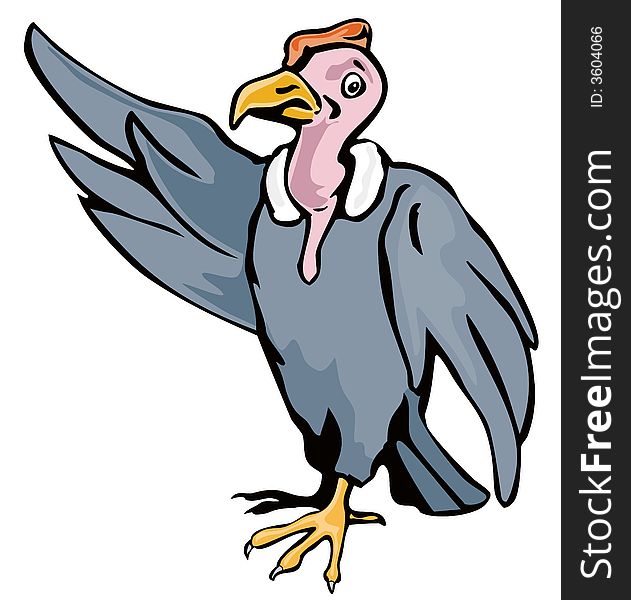 Cartoon styled vulture