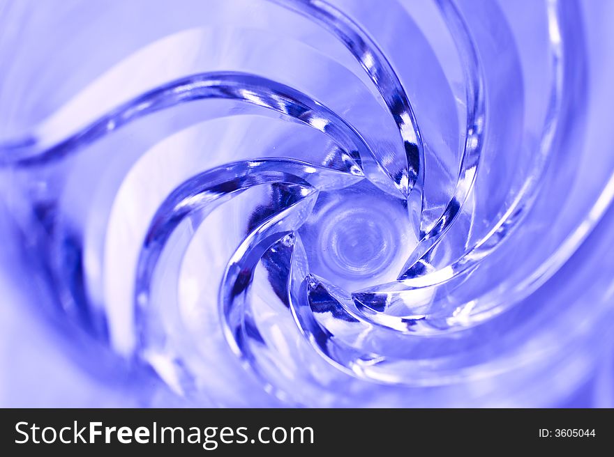 Abstract of a crystal glass with beautiful shapes. Abstract of a crystal glass with beautiful shapes