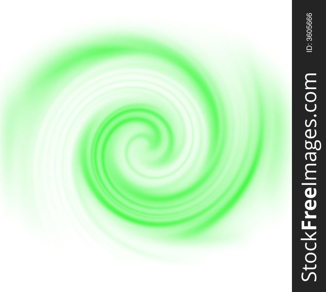 Green spinning computer generated vortex for an abstract background