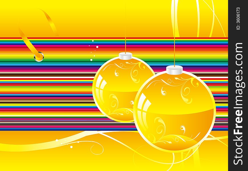 Vector new year's festive postcard with ball. Vector new year's festive postcard with ball