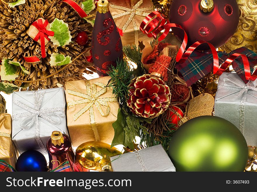 Colorful christmas holiday decoration design. Colorful christmas holiday decoration design