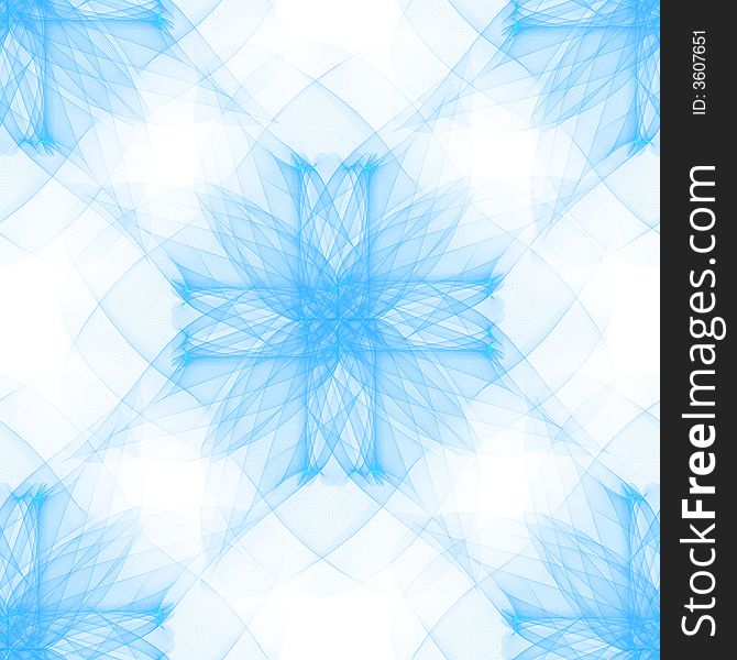 Abstract snowflake blue and white background