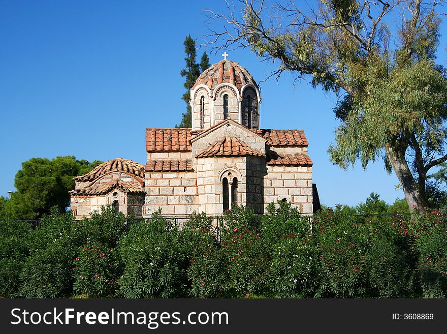 The little Byzantine church of Morfoklisia in Athens, Greece