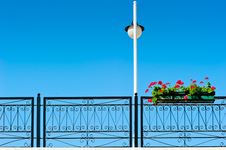 Streetlight And Pot With Beautiful Flowers Royalty Free Stock Image Streetlight And Pot With Beautiful Flowers Royalty Free Stock Image