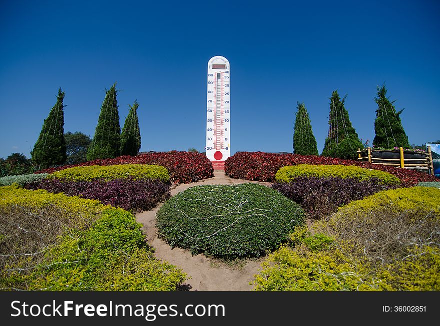 Big thermometer in Loei, Thailand