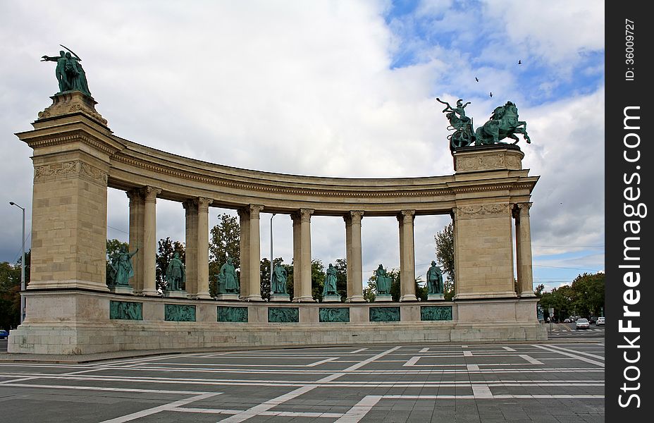 Heroes Square monument in Budapest