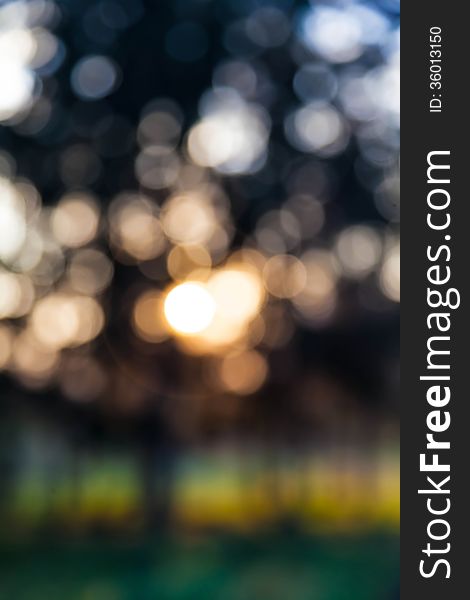 Bokeh blurred evening light circles, background. Bokeh blurred evening light circles, background