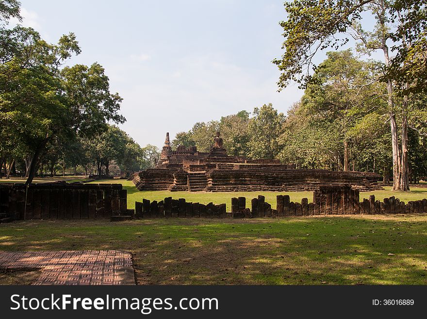 Ancient Buddha images in temple , Kamphaeng Phet. Ancient Buddha images in temple , Kamphaeng Phet