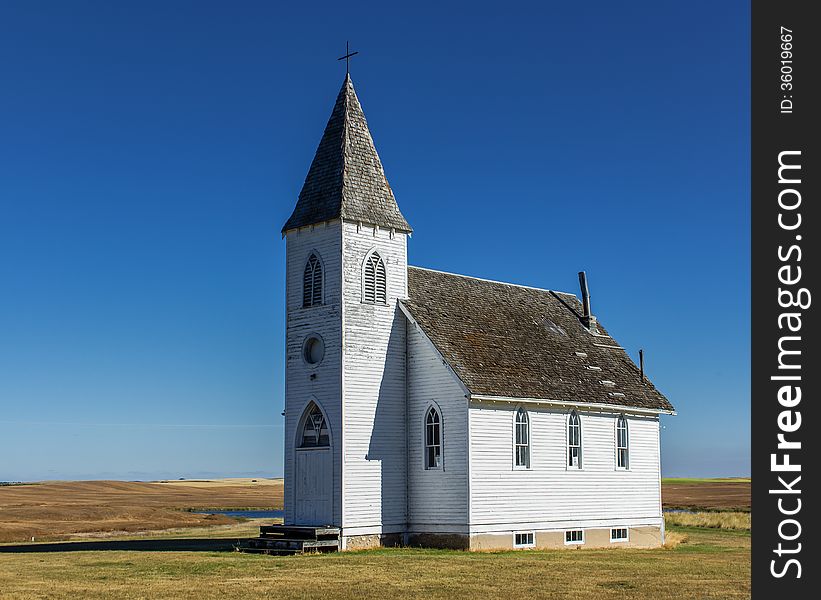Country church on the prairies