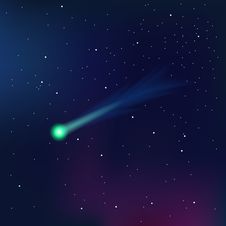 Comet On A Starry Sky Vector Illustration Royalty Free Stock Photography