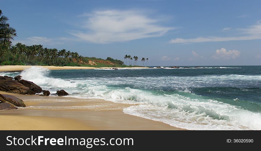 Tropical beach on Sri-Lanka, Indian ocean