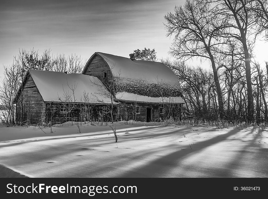 Barn in winter