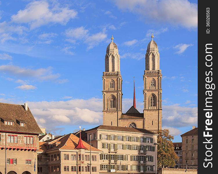 Zurich, Switzerland - the Great Minster Cathedral. Zurich, Switzerland - the Great Minster Cathedral