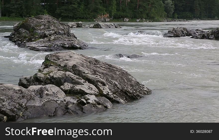 Thresholds Mountain River Katun. Altai Krai.