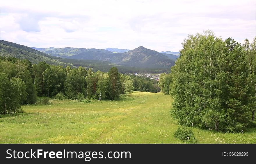 Beautiful Landscape Of The Altai Mountains From Mount Shallow Sinyuha.Beautiful Landscape Of The Altai Mountains