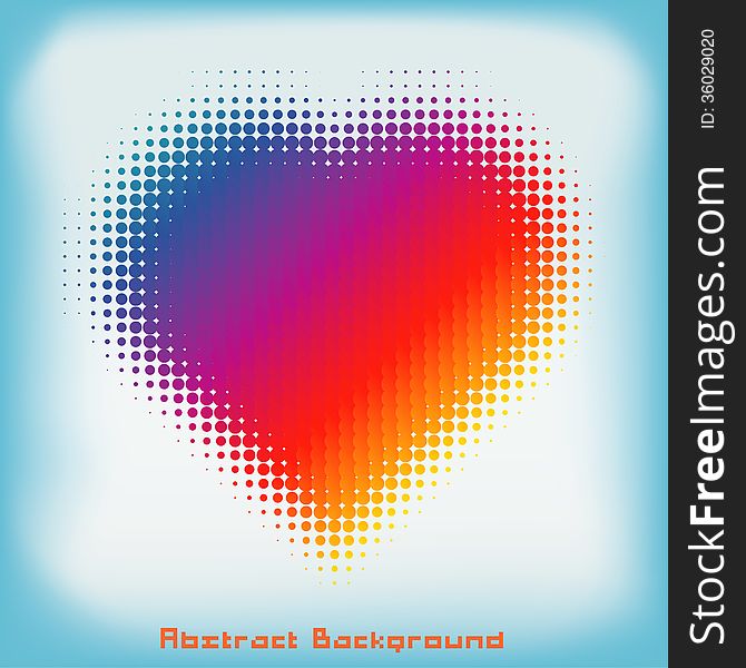 Gradient Colorful Heart Halftone Abstract Background