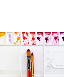 Paintbrush And Palette Stock Photography