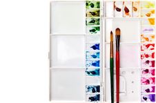 Paintbrush And Palette Royalty Free Stock Photos