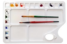Paintbrush And Palette Royalty Free Stock Photography