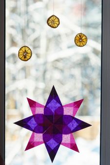 Decorated Window Royalty Free Stock Photo Decorated Window Royalty Free Stock Photo