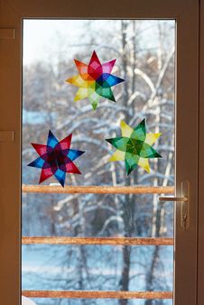 Decorated Window Royalty Free Stock Photo Decorated Window Royalty Free Stock Photo