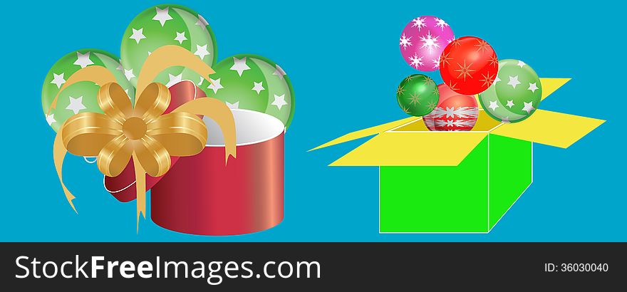 Colorful gift boxes surprise celebration