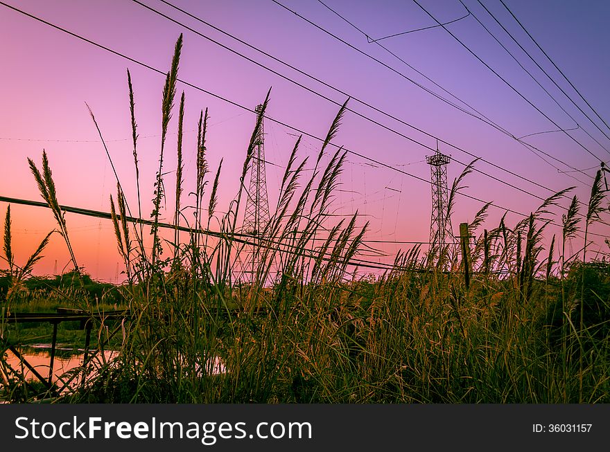 Beutiful urban sunset in hdr