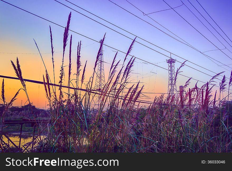 Beutiful urban sunset in hdr