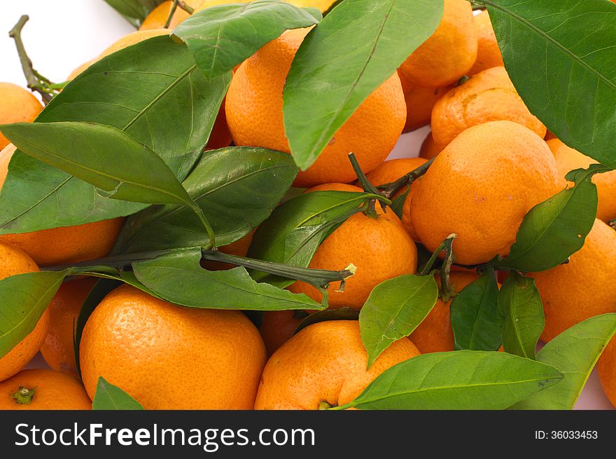 Tangerines with leaves