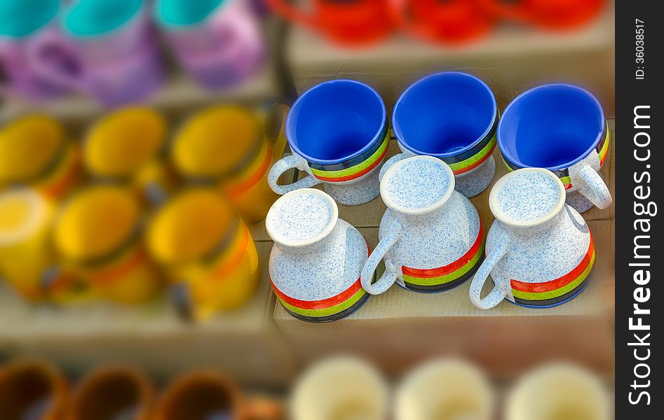 Colorful Bone China Cups