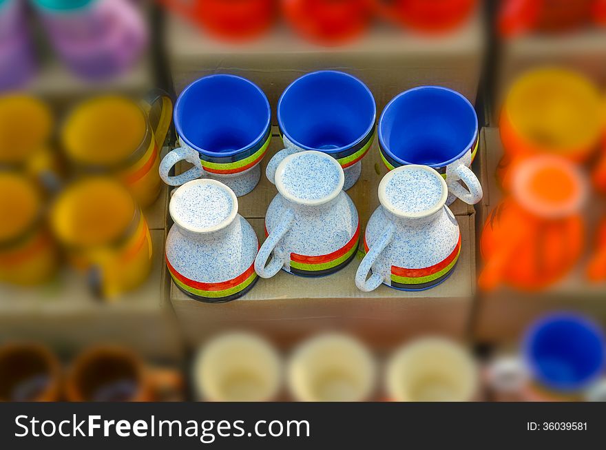 Colorful Bone China Cups