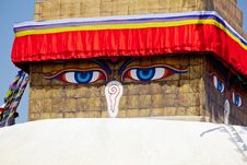 Eye Of Tibetan Stupa Boudnath Royalty Free Stock Images Eye Of Tibetan Stupa Boudnath Royalty Free Stock Images