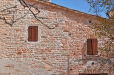 The Old Church Of Red Bricks Of Italy Stock Photography