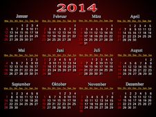Beautiful Claret Calendar For 2014 Year In German Stock Photography Beautiful Claret Calendar For 2014 Year In German Stock Photography