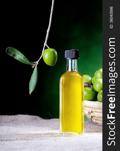 Small bottle of olive oil