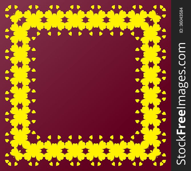 Simple decorative square flower border, vector. Simple decorative square flower border, vector