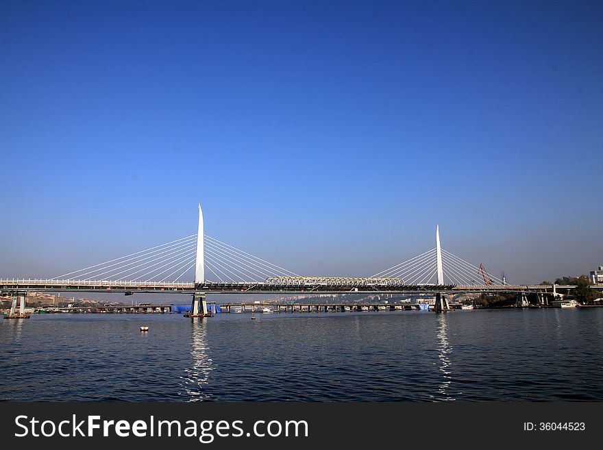 Bosporus bridge over Bospor in Istanbul, Turkey