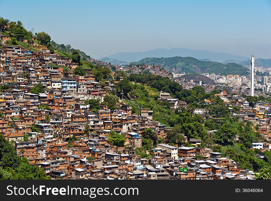 View of Poor Living Area on the Hills of Rio de Janeiro, Brazil. View of Poor Living Area on the Hills of Rio de Janeiro, Brazil.