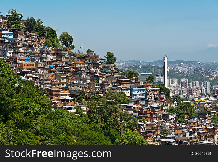 View Of Poor Living Area In Rio De Janeiro