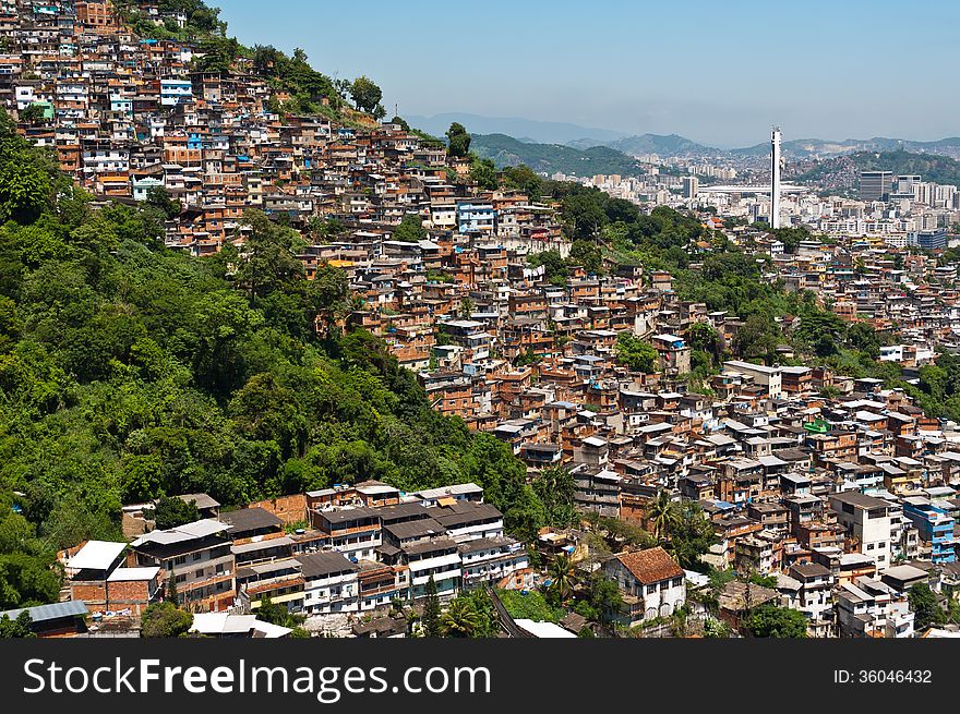 View of Poor Living Area on the Hills of Rio de Janeiro, Brazil. View of Poor Living Area on the Hills of Rio de Janeiro, Brazil.