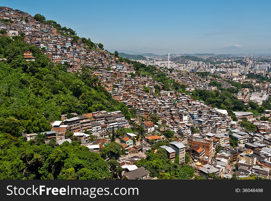 View of Poor Living Area on the Hills of Rio de Janeiro, Brazil. View of Poor Living Area on the Hills of Rio de Janeiro, Brazil.
