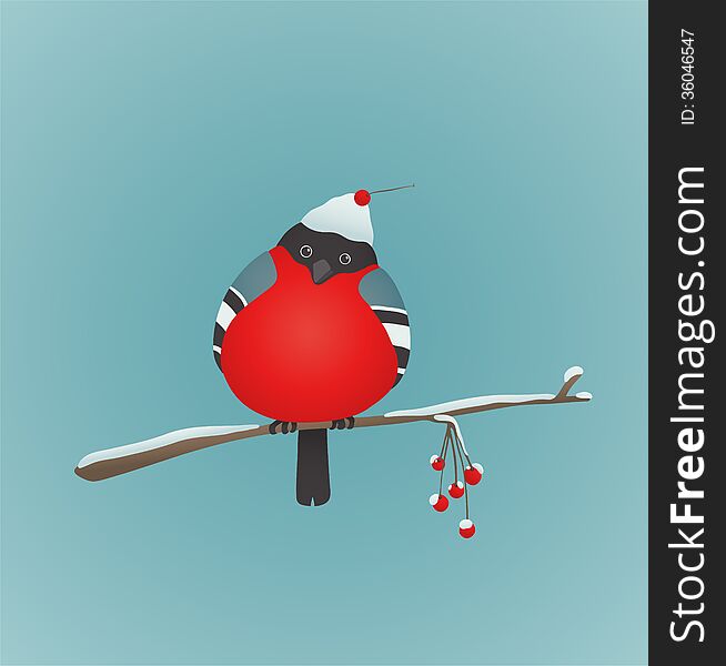 Bird illustration with berries. Vector EPS8 drawing. Bird illustration with berries. Vector EPS8 drawing.