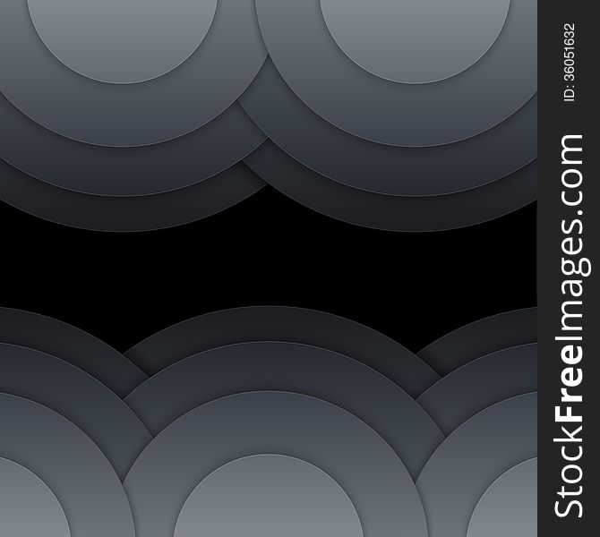 Abstract Dark Grey Paper Circles Background