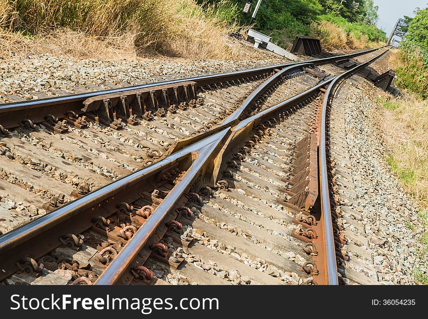 Railway tracks at the junction