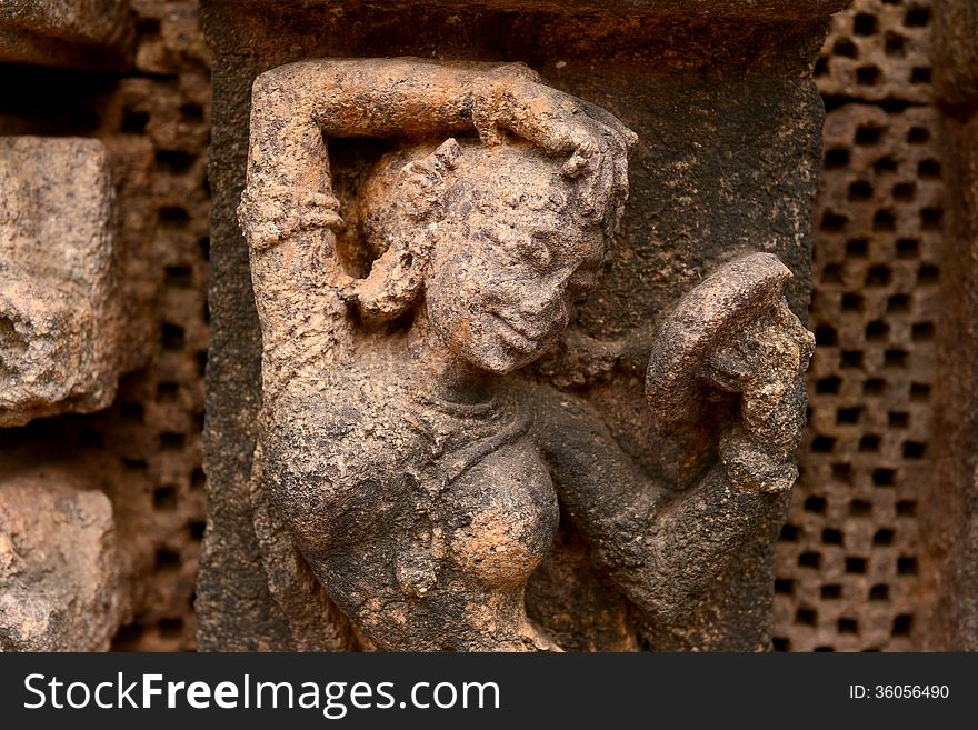 An ancient sculptor at the Konark sun temple in Orissa. An ancient sculptor at the Konark sun temple in Orissa