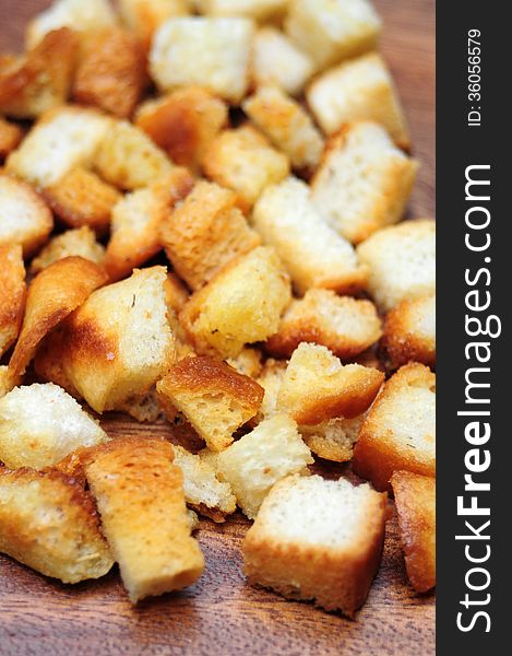 Croutons Closeup